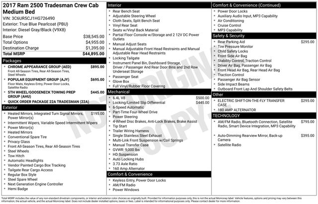 ram ram 2500 pickup 2017 3C6UR5CJ1HG726490 image ram ram 2500 pickup 2017 3C6UR5CJ1HG726490 image